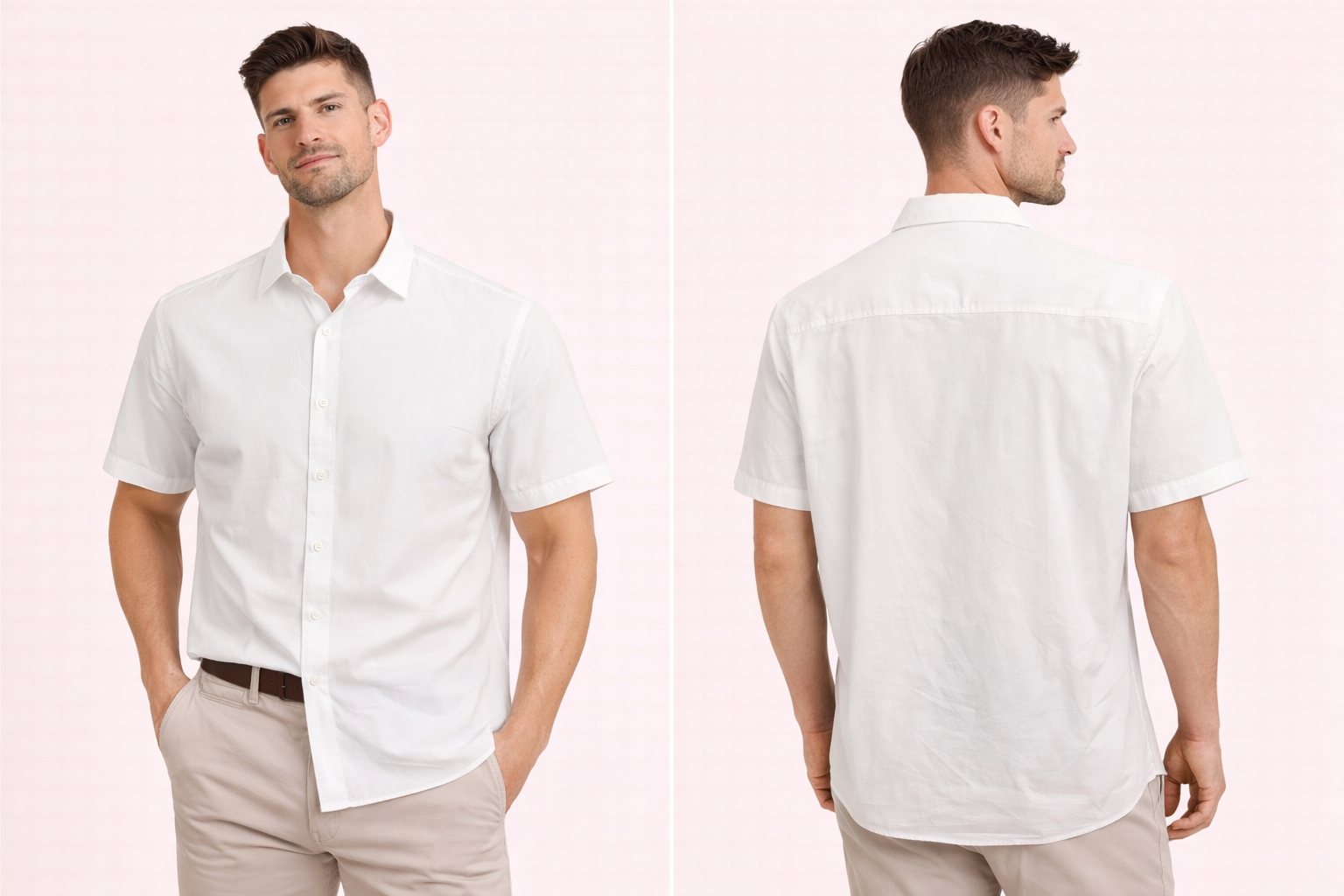 Classic White Short Sleeve Shirt – Modern Fit