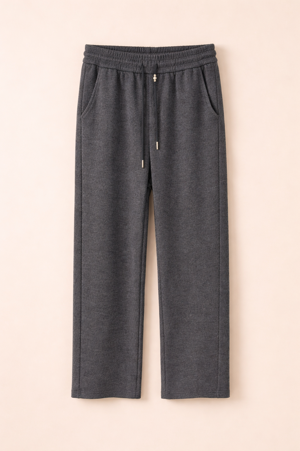 Women's relaxed fit drawstring wide-leg gray pants
