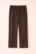 Women's relaxed fit drawstring wide-leg brown pants
