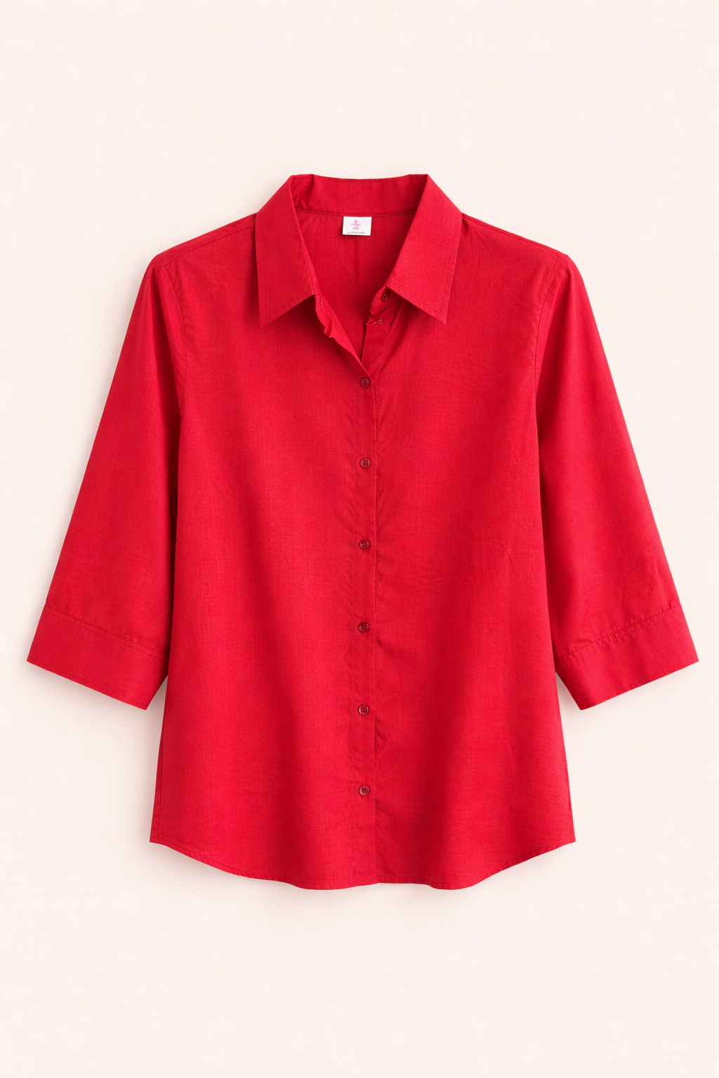 Women's cotton rayon button-up shirt front view
