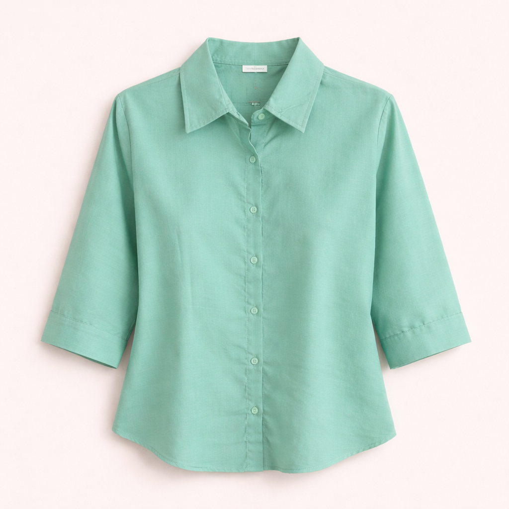 Elegant cotton-rayon blend button-up shirt. Lightweight, breathable fabric, classic design. Perfect for work or casual wear. Fast AU shipping. $19.99 AUD.

